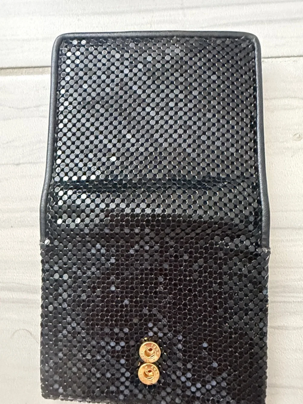 Whiting & Davis Black Snap Wallet